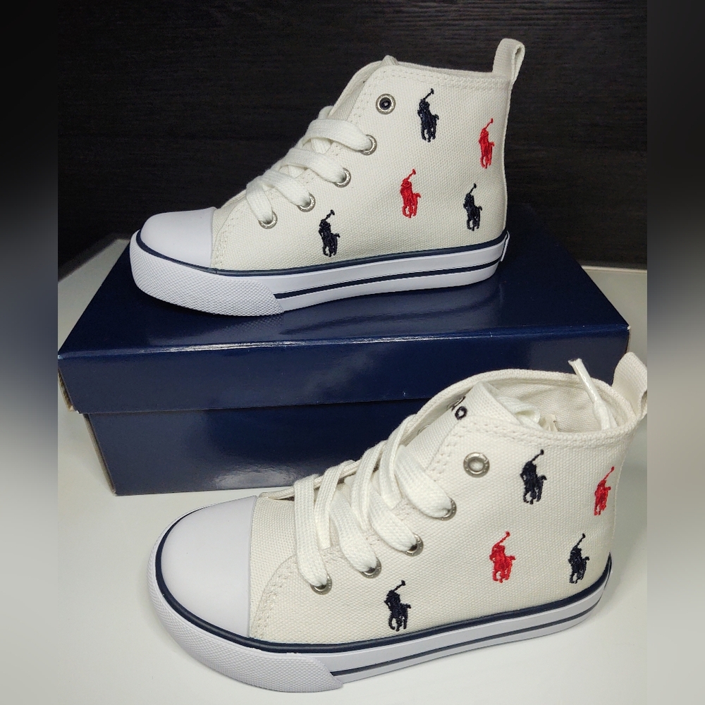 Polo by Ralph Lauren Blue and White Sneakers